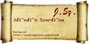 Jónás Szeréna névjegykártya